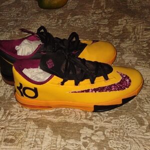 Yellow and Purple KD Sneakers